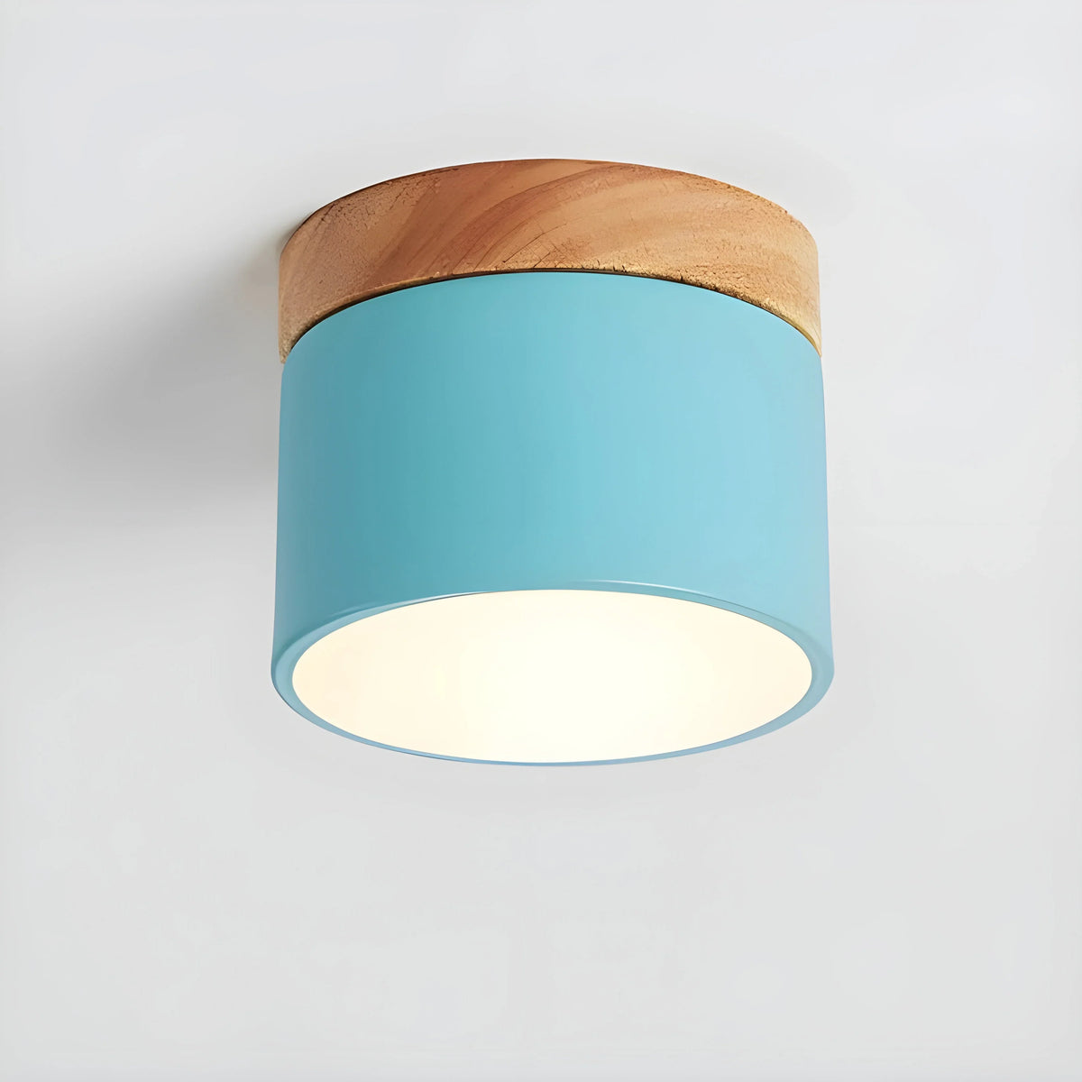 Ceiling Light | Cylindrical Aluminum & Wood Energy-Efficient LED