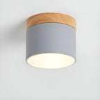 Ceiling Light | Cylindrical Aluminum & Wood Energy-Efficient LED
