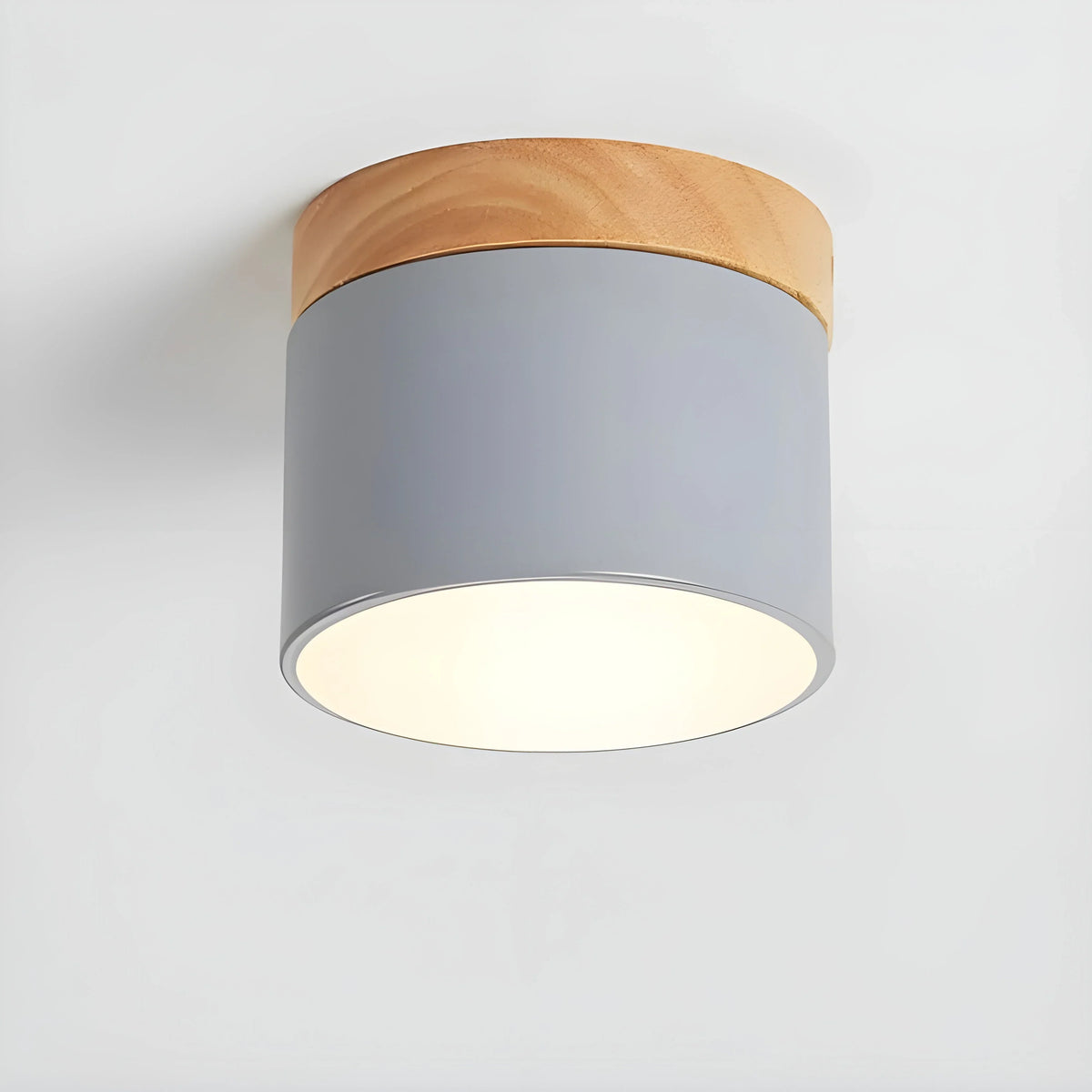 Ceiling Light | Cylindrical Aluminum & Wood Energy-Efficient LED