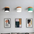 Ceiling Light | Cylindrical Aluminum & Wood Energy-Efficient LED