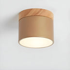 Ceiling Light | Cylindrical Aluminum & Wood Energy-Efficient LED