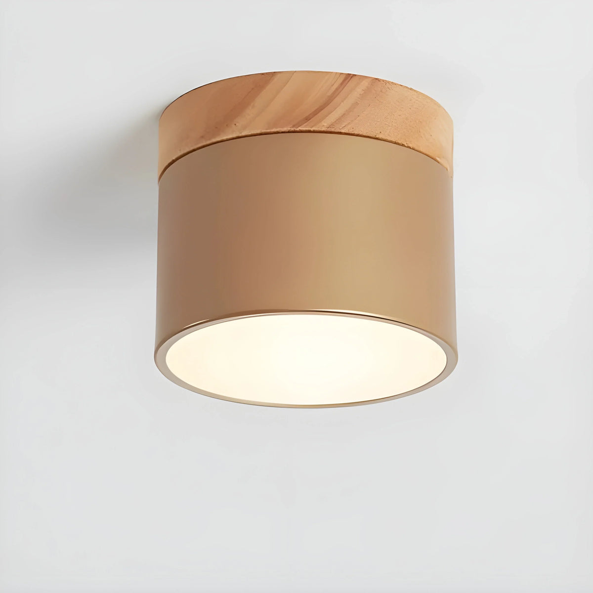 Ceiling Light | Cylindrical Aluminum & Wood Energy-Efficient LED