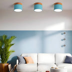 Ceiling Light | Cylindrical Aluminum & Wood Energy-Efficient LED