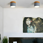 Ceiling Light | Cylindrical Aluminum & Wood Energy-Efficient LED