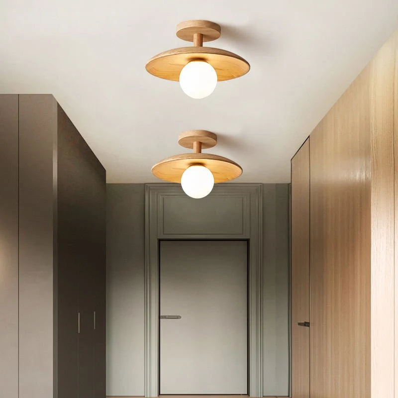 Ceiling Light | Japanese Minimalist Wood & Acrylic