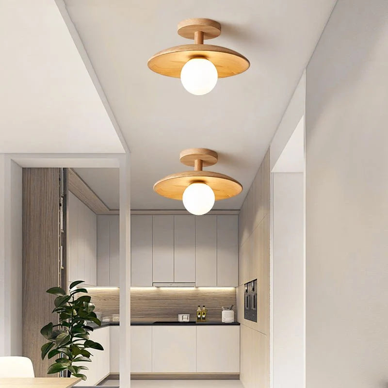 Ceiling Light | Japanese Minimalist Wood & Acrylic