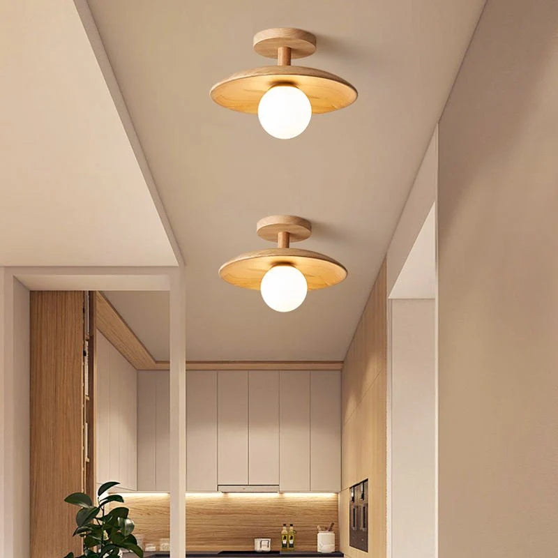 Ceiling Light | Japanese Minimalist Wood & Acrylic