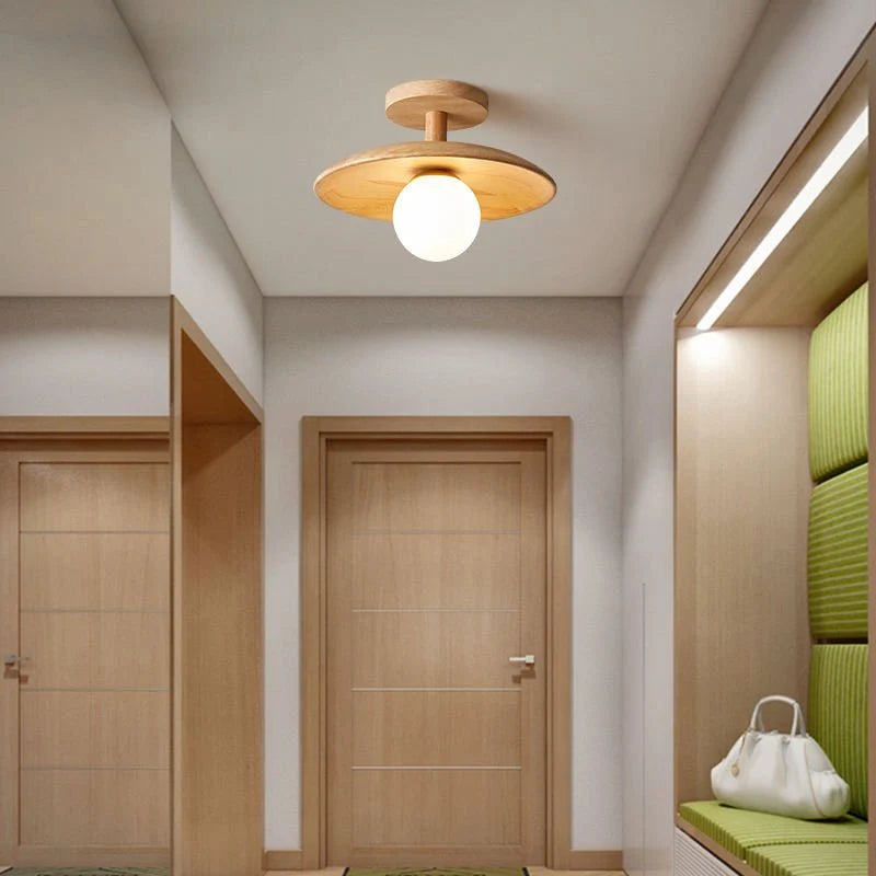 Ceiling Light | Japanese Minimalist Wood & Acrylic