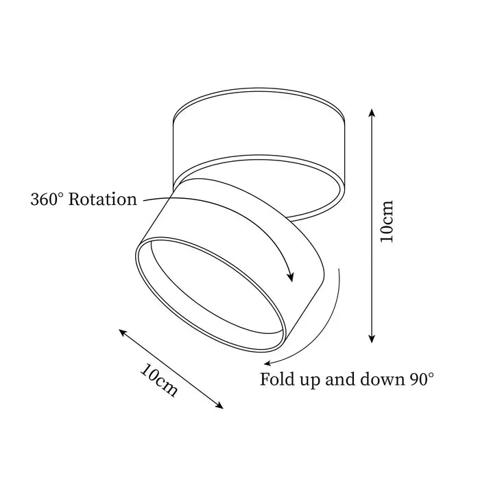 Ceiling Light | LED Adjustable & Rotating Head | 3 Color Temperatures