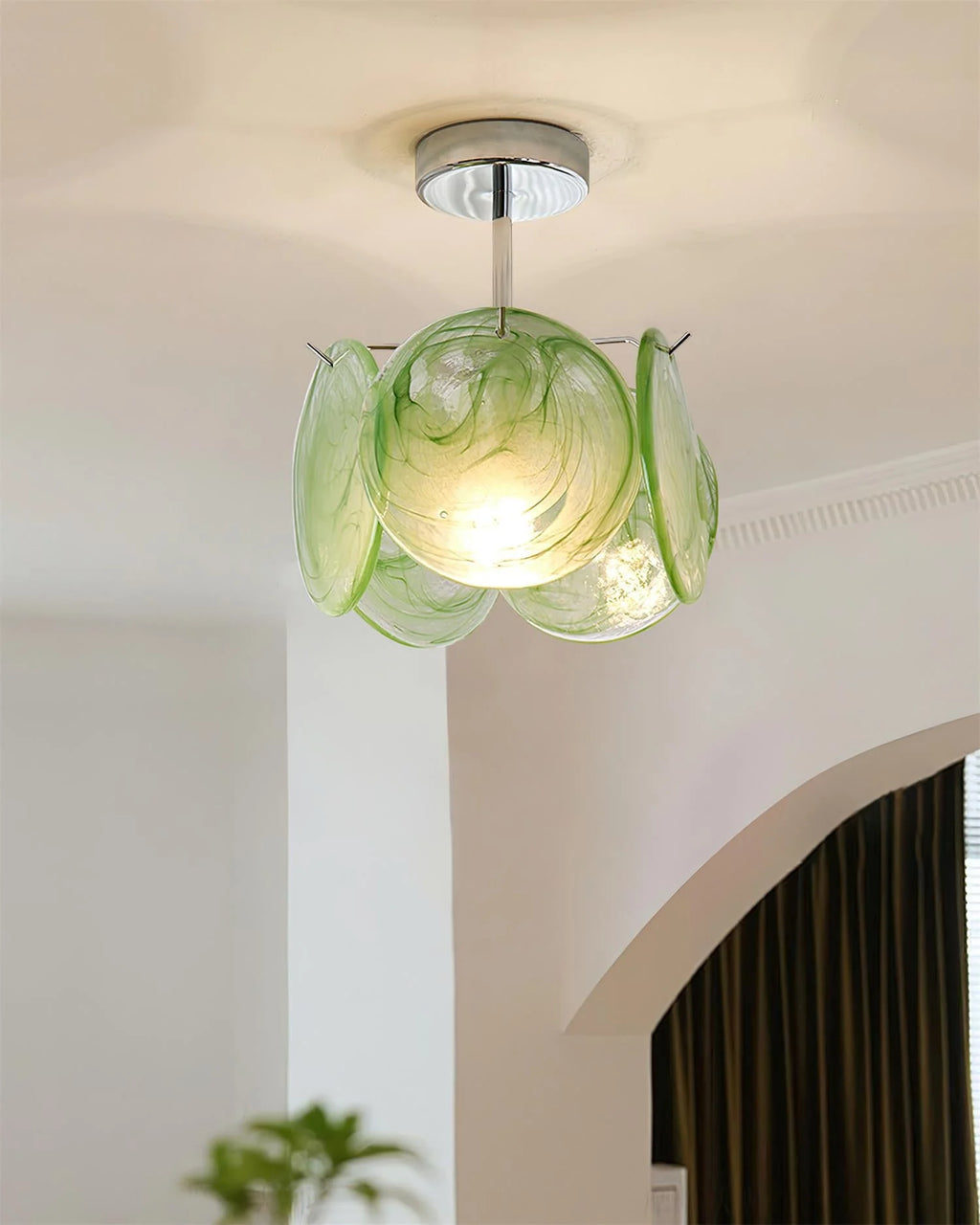 Ceiling Light | Metal & Glass, Damp-Rated | 23 cm Diameter