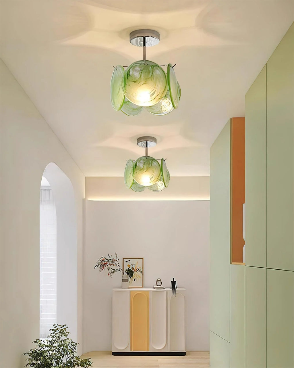 Ceiling Light | Metal & Glass, Damp-Rated | 23 cm Diameter