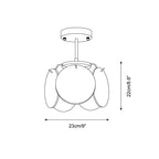 Ceiling Light | Metal & Glass, Damp-Rated | 23 cm Diameter