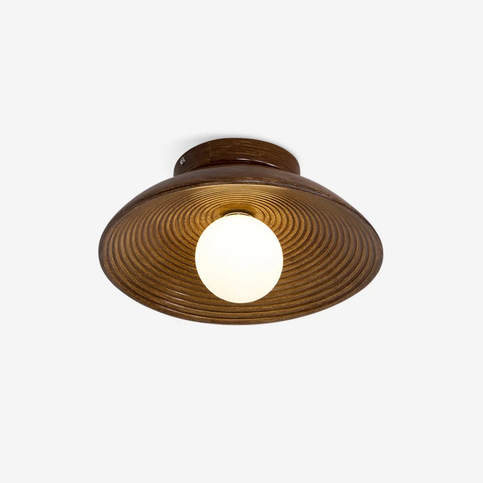 Ceiling Light | Round Globe, Metal Canopy & Dimmable | 27 cm