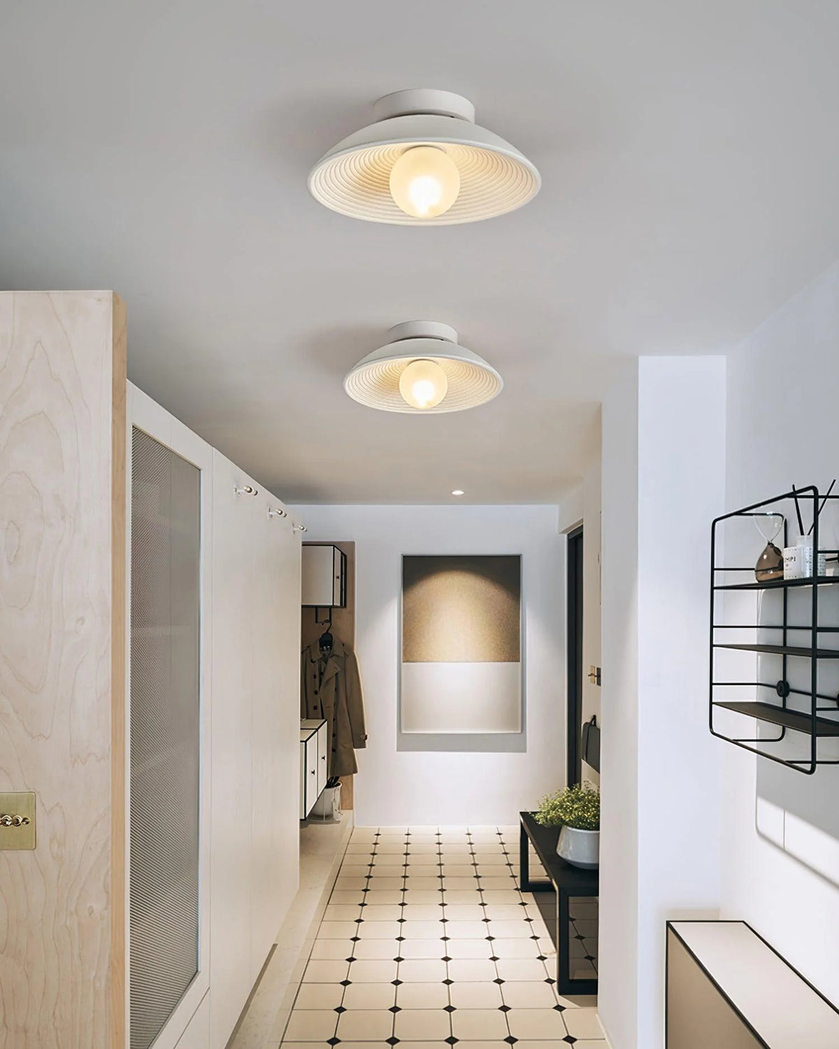 Ceiling Light | Round Globe, Metal Canopy & Dimmable | 27 cm