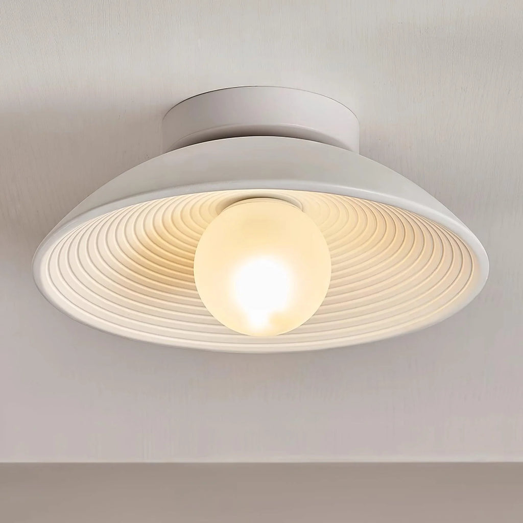 Ceiling Light | Round Globe, Metal Canopy & Dimmable | 27 cm