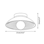 Ceiling Light | Round Globe, Metal Canopy & Dimmable | 27 cm