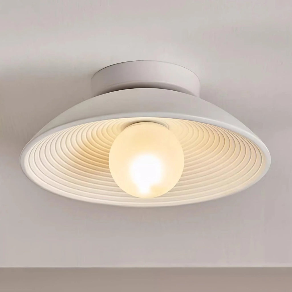 Ceiling Light | Round Globe, Metal Canopy & Dimmable | 27 cm