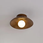 Ceiling Light | Round Globe, Metal Canopy & Dimmable | 27 cm