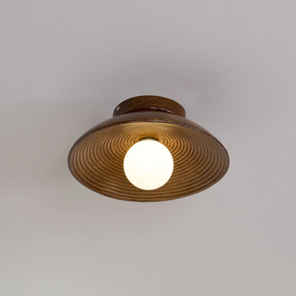 Ceiling Light | Round Globe, Metal Canopy & Dimmable | 27 cm