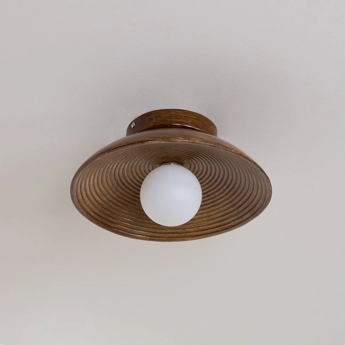Ceiling Light | Round Globe, Metal Canopy & Dimmable | 27 cm