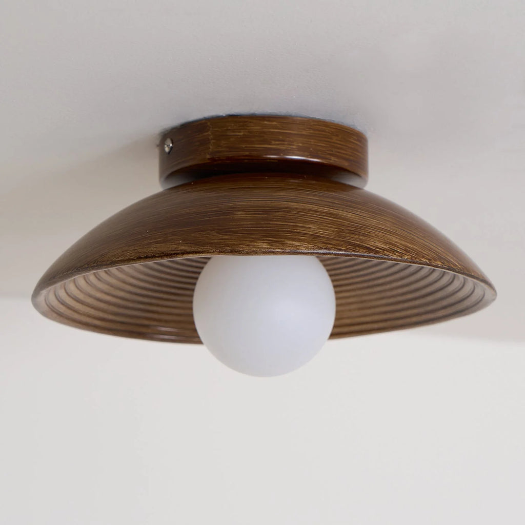 Ceiling Light | Round Globe, Metal Canopy & Dimmable | 27 cm