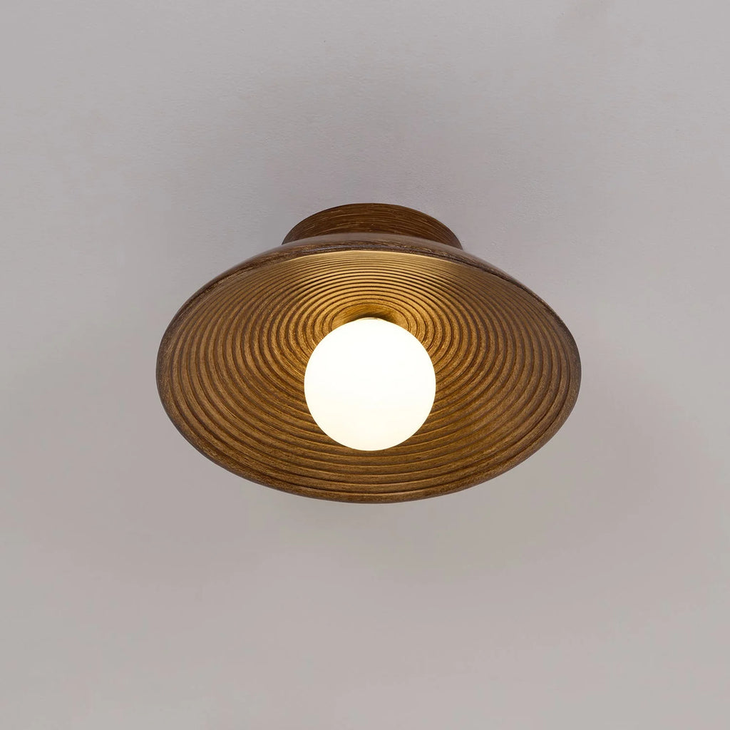 Ceiling Light | Round Globe, Metal Canopy & Dimmable | 27 cm