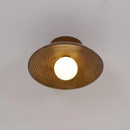 Ceiling Light | Round Globe, Metal Canopy & Dimmable | 27 cm