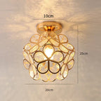 Ceiling Pendant Lamp | Petal-Shaped Glass & Metal | 30 cm Diameter
