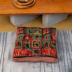 Chair Cushion | Microfiber Blend, Tie Straps & Boho Patchwork