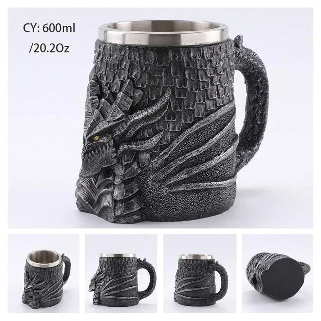 Chalice | 3D Skull Design & Food-Grade Resin & 304 Stainless Steel | Large Capacity