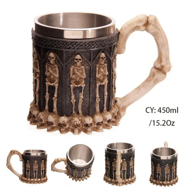 Chalice | 3D Skull Design & Food-Grade Resin & 304 Stainless Steel | Large Capacity