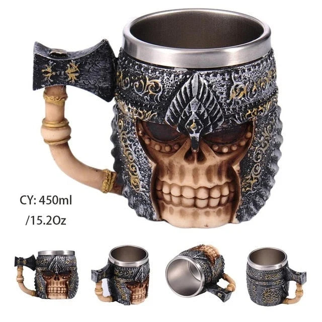 Chalice | 3D Skull Design & Food-Grade Resin & 304 Stainless Steel | Large Capacity