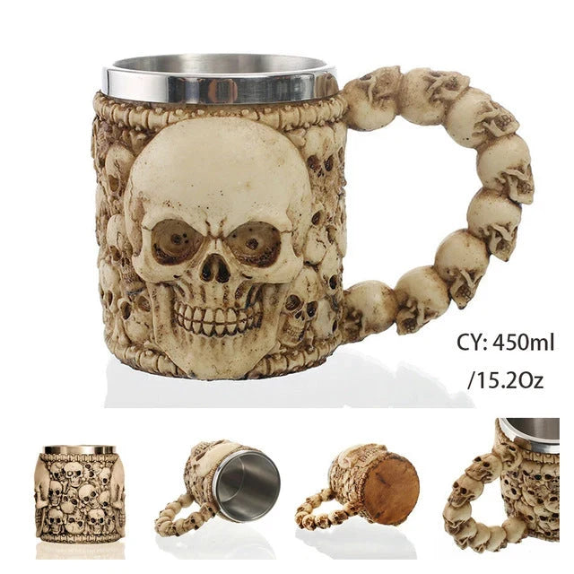 Chalice | 3D Skull Design & Food-Grade Resin & 304 Stainless Steel | Large Capacity