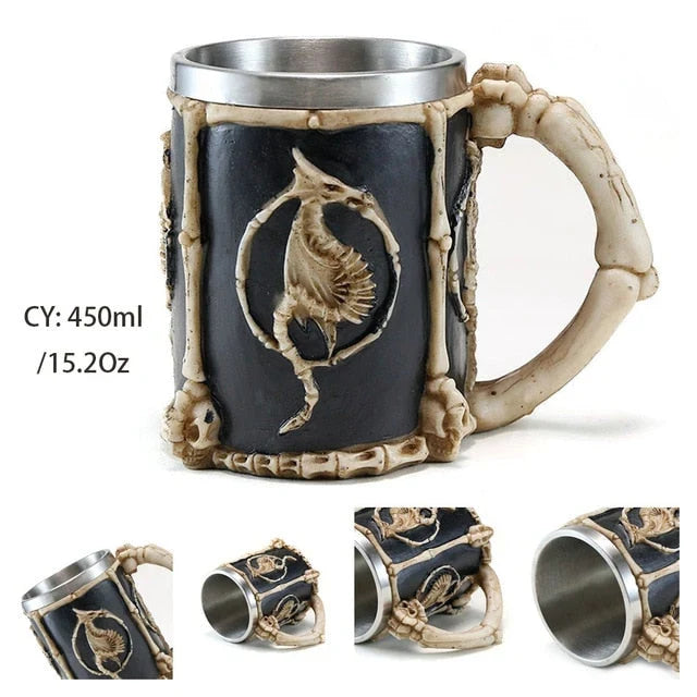 Chalice | 3D Skull Design & Food-Grade Resin & 304 Stainless Steel | Large Capacity
