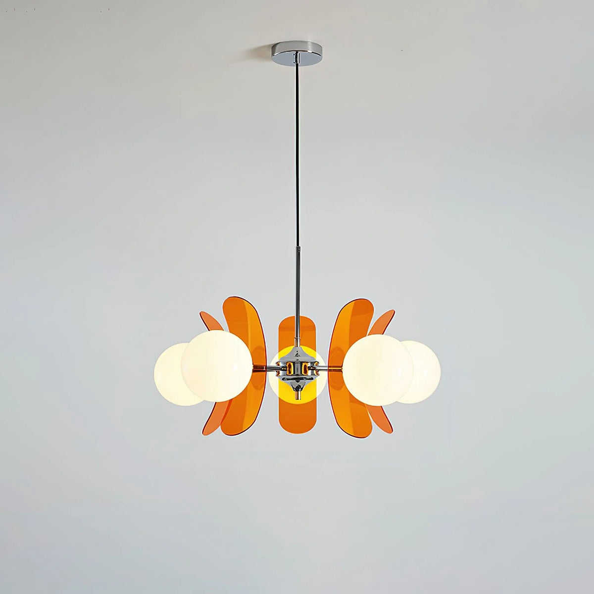 Chandelier | Floral Petal Design, Metal & Glass