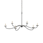 Chandelier | Minimalist Candlestick Brass Body & Black Finish | 6-Light