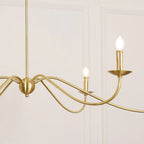 Chandelier | Minimalist Candlestick Brass Body & Black Finish | 6-Light