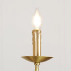 Chandelier | Minimalist Candlestick Brass Body & Black Finish | 6-Light