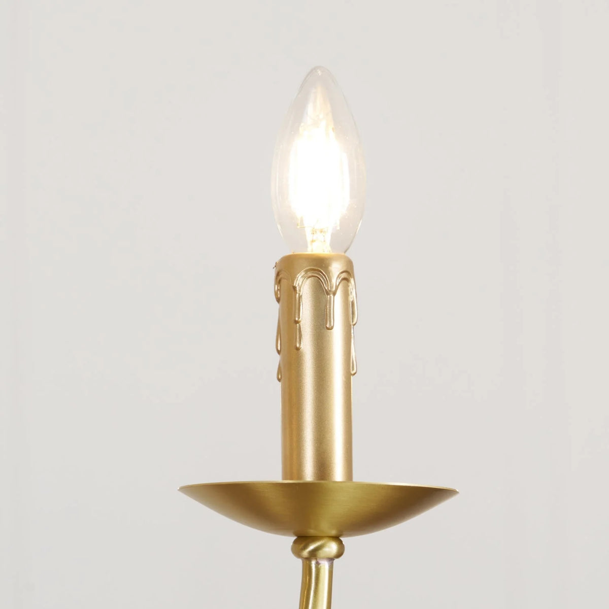 Chandelier | Minimalist Candlestick Brass Body & Black Finish | 6-Light