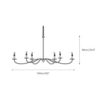 Chandelier | Minimalist Candlestick Brass Body & Black Finish | 6-Light