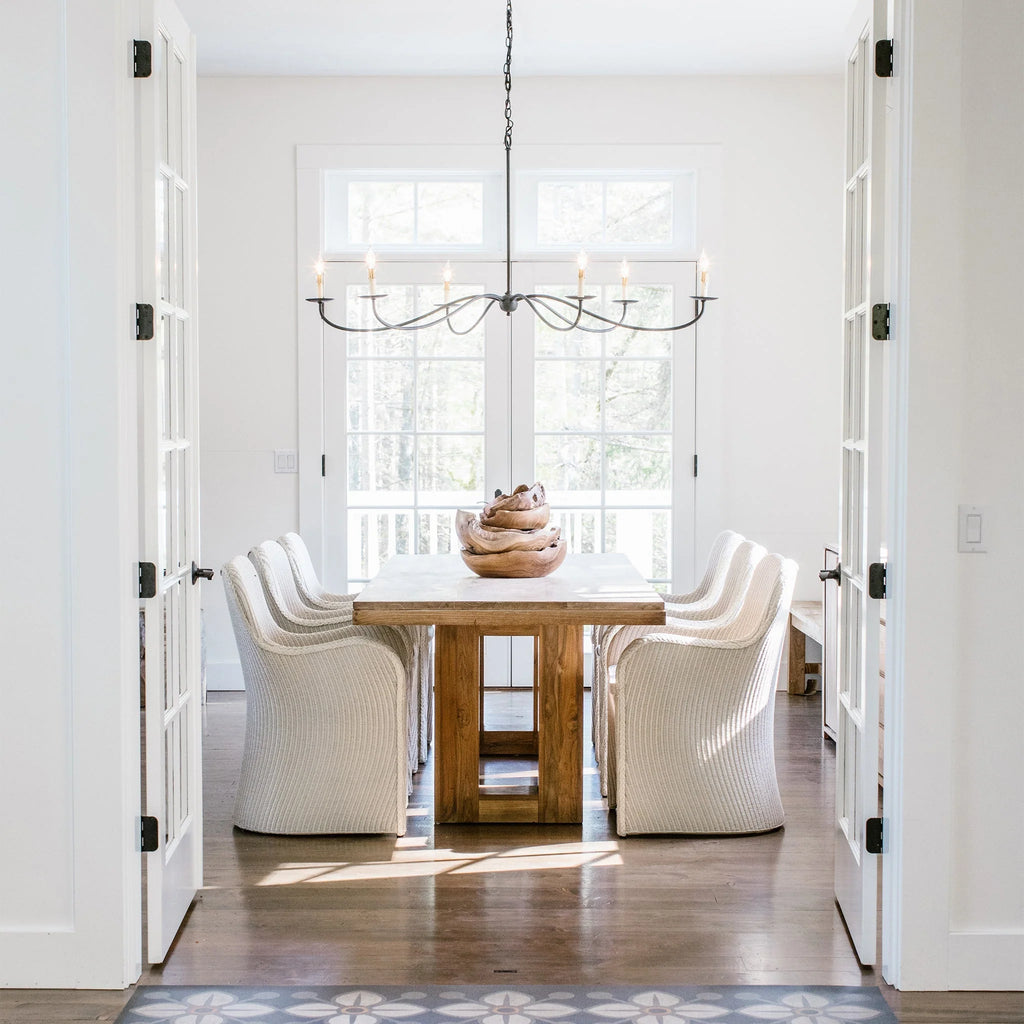 Chandelier | Minimalist Candlestick Brass Body & Black Finish | 6-Light