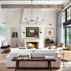 Chandelier | Minimalist Candlestick Brass Body & Black Finish | 6-Light