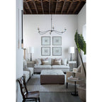 Chandelier | Minimalist Candlestick Brass Body & Black Finish | 6-Light