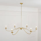 Chandelier | Minimalist Candlestick Brass Body & Black Finish | 6-Light