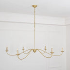 Chandelier | Minimalist Candlestick Brass Body & Black Finish | 6-Light