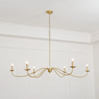 Chandelier | Minimalist Candlestick Brass Body & Black Finish | 6-Light