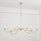 Chandelier | Minimalist Candlestick Brass Body & Black Finish | 6-Light