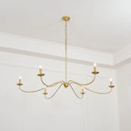 Chandelier | Minimalist Candlestick Brass Body & Black Finish | 6-Light