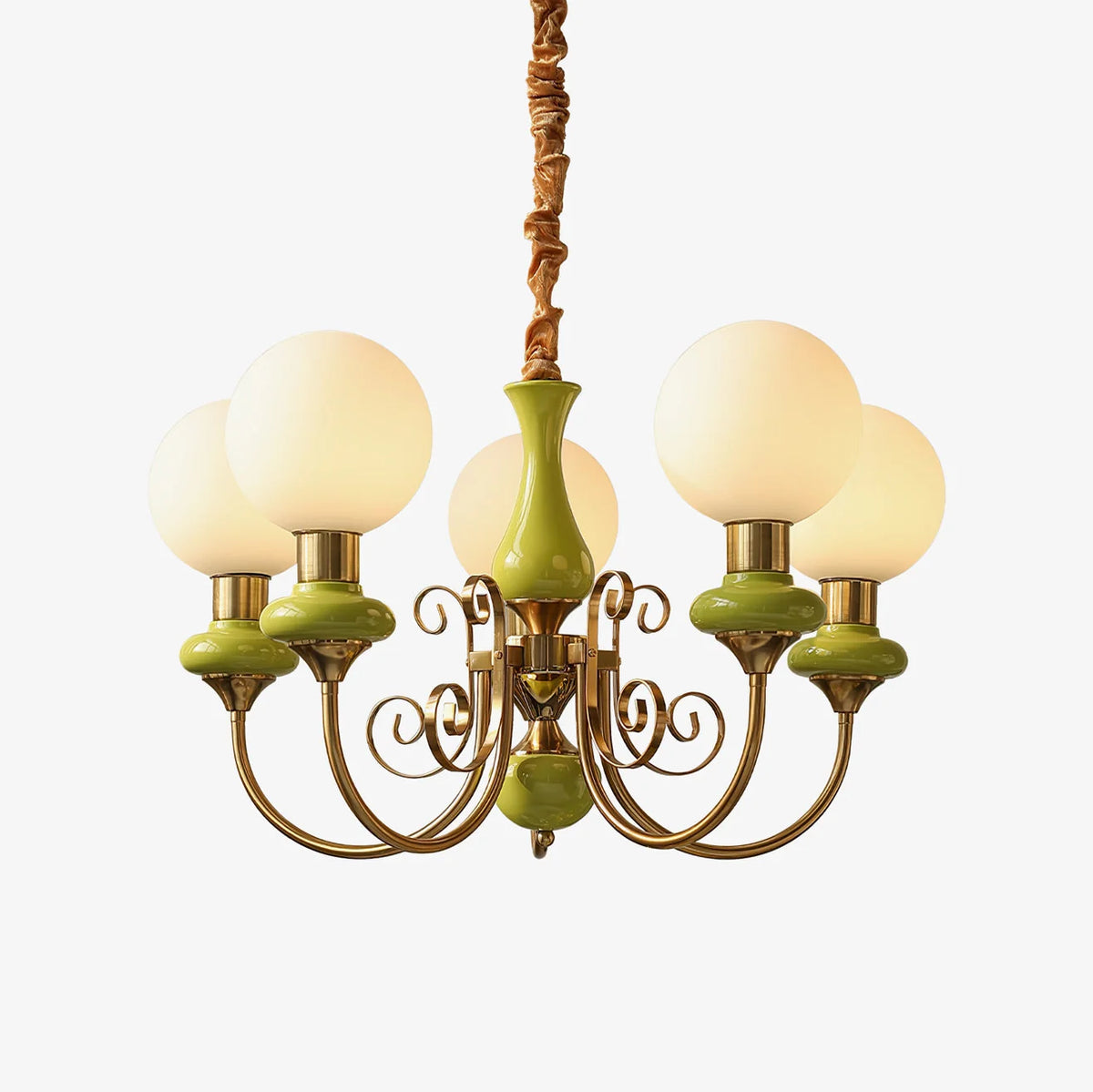 Chandelier | Modern Glass & Metal | 3/5/8 Heads