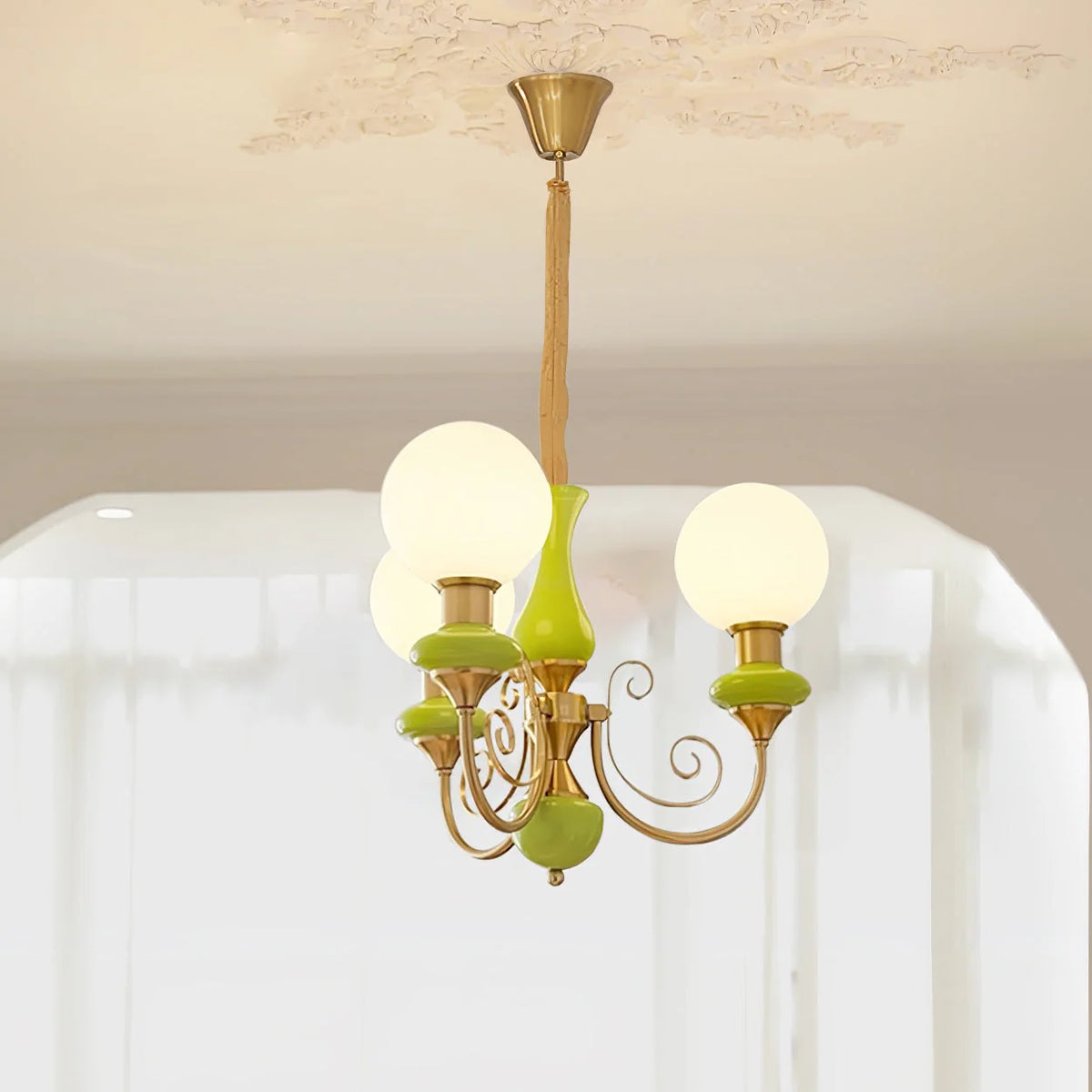 Chandelier | Modern Glass & Metal | 3/5/8 Heads